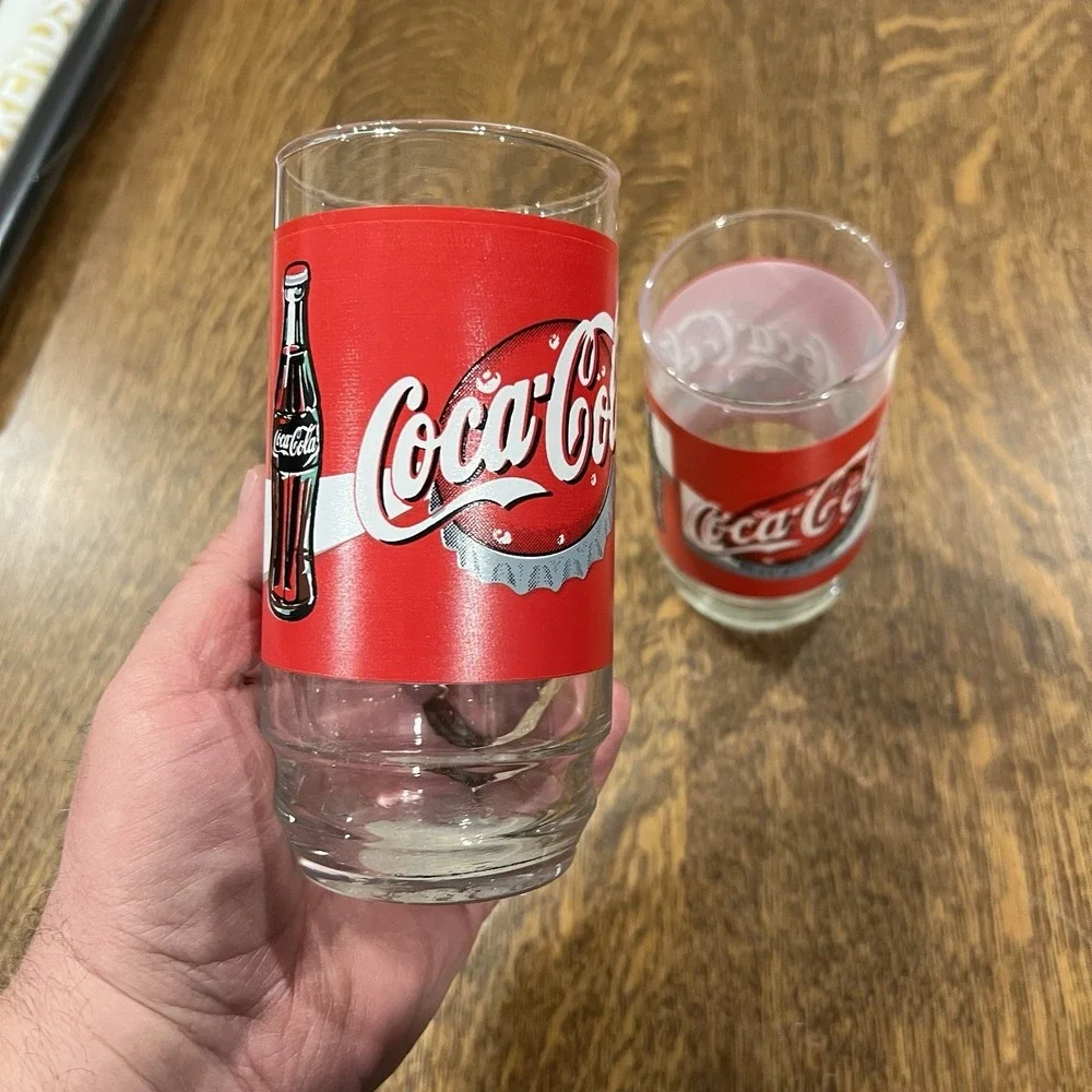 SET OF 2 CLASSIC COCA COLA TUMBLERS 5.75 INCHES HOLDS‎ 16 OZS